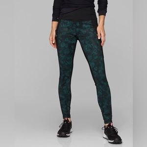Athleta Frost High Traverse Tight, Teal Black